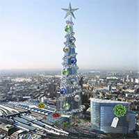 The Shard as a Christmas tree